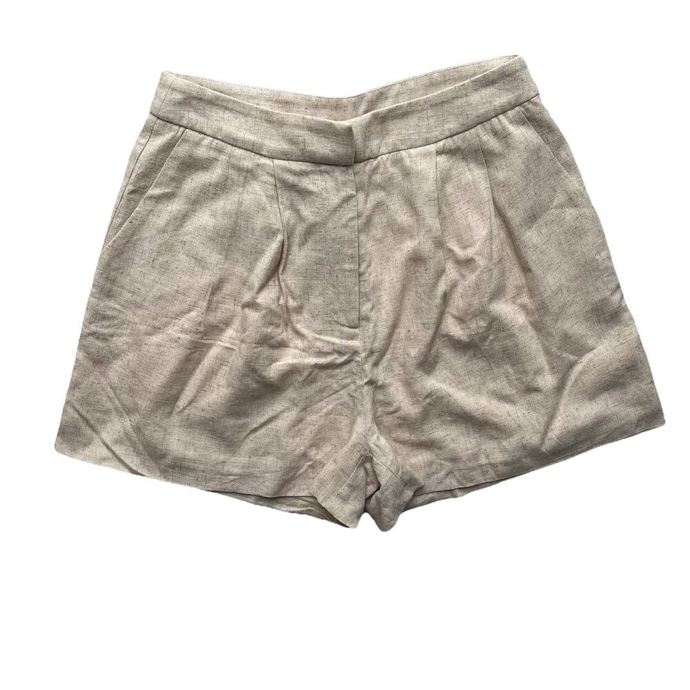 Revolve & Minimalist Lovers Commense Casual Linen Blend Shorts Beige Size Small